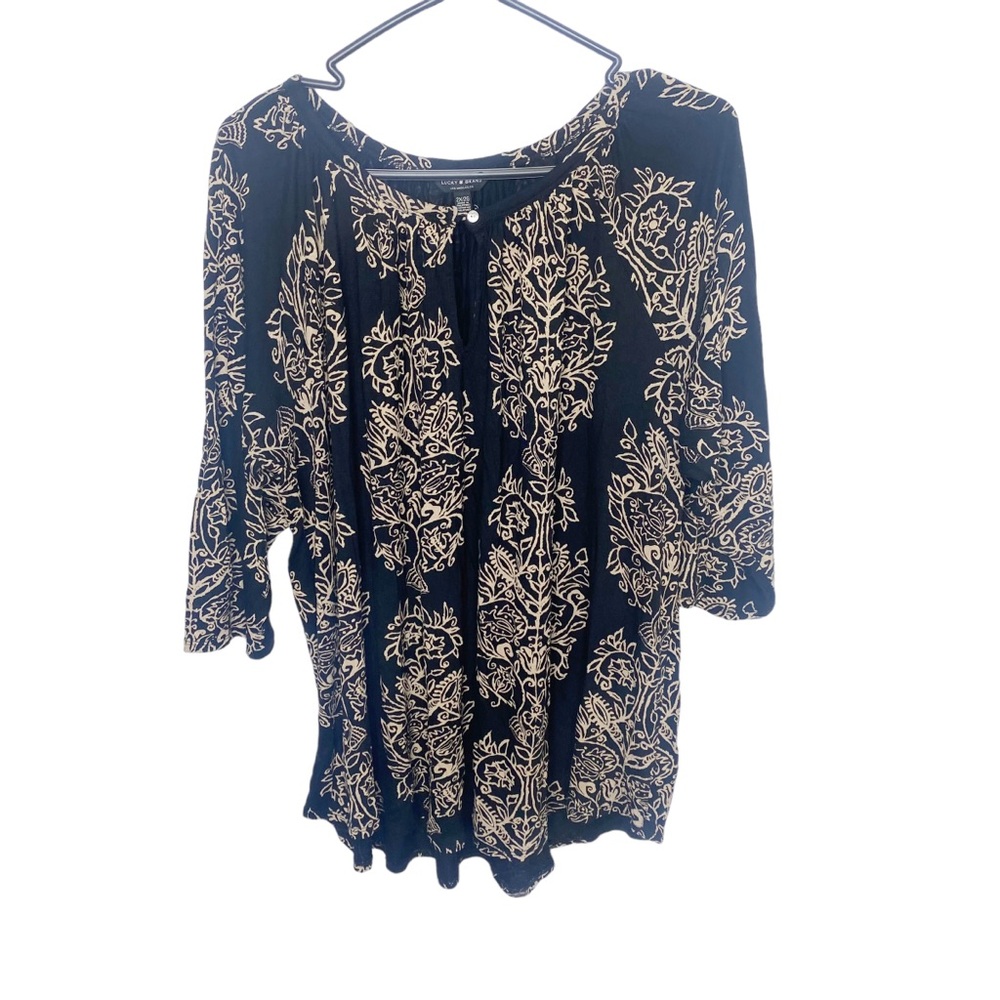 Lucky Brand black boho top size 2X excellent condition N